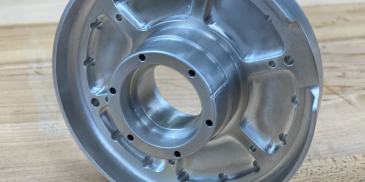 CNC lathe component with tapped holes from HyperShock BattleBot